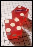 Dice : Dice - Casino Dice - Harveys Red Frosted with Blue Logo - SK Collection buy Nov 2010